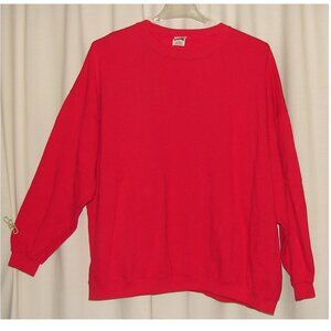 Vtg 80s/90s Mervyns Blank Cheetah SWEATSHIRT, 2X, USA Made, Boxy, Bright Red